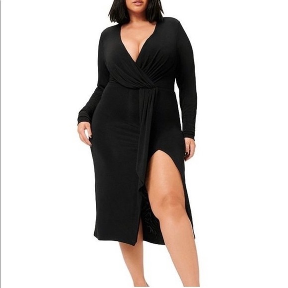 NWT GOOD AMERICAN Shimmer Wrap Dress - Picture 4 of 11